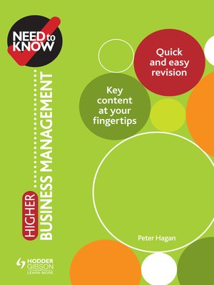 cover image of Need to Know: Higher Business Management